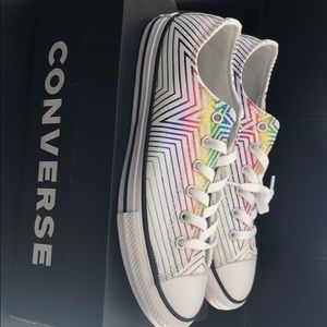 Converse sneakers rainbow colored stars